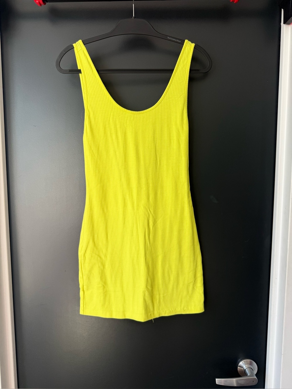 superdown Neon Yellow Ribbed Scoop Tank